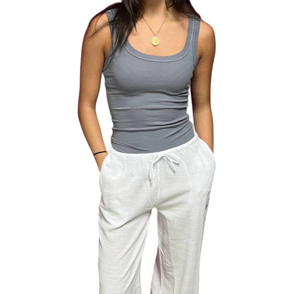 NEW T2LOVE raw edge tank in grey